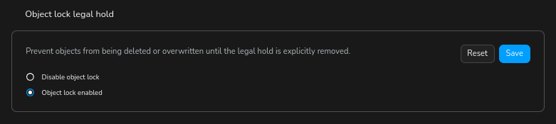 GDX Console - Lock a specific object indefinitely with a legal hold