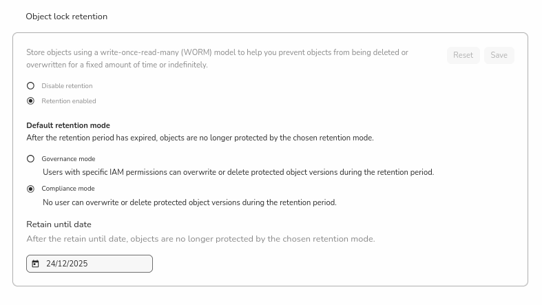 GDX Console - Lock a specific object up to a retention date