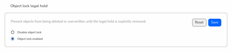 GDX Console - Lock a specific object indefinitely with a legal hold