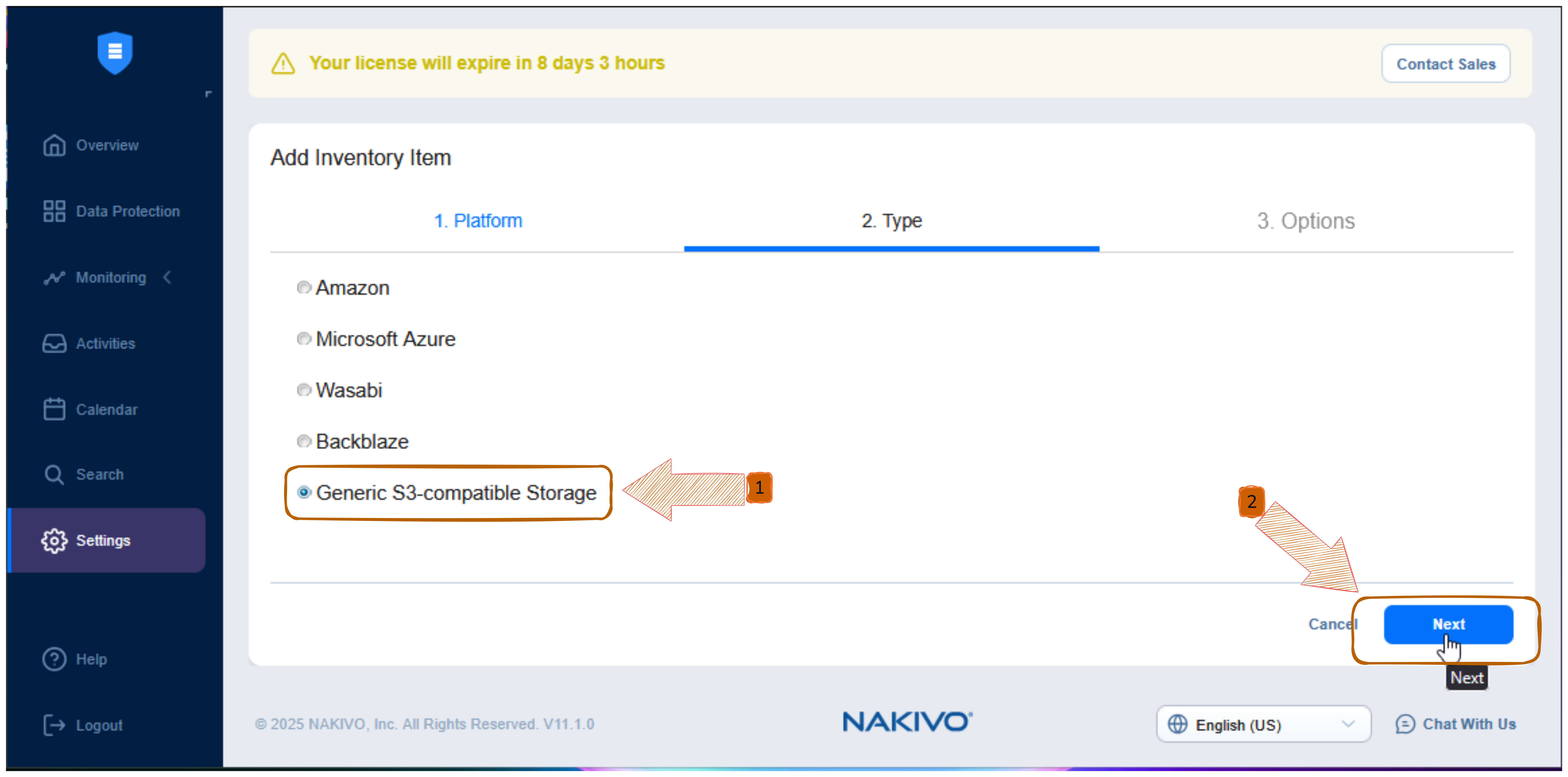 Add Inventory Item - Select Type