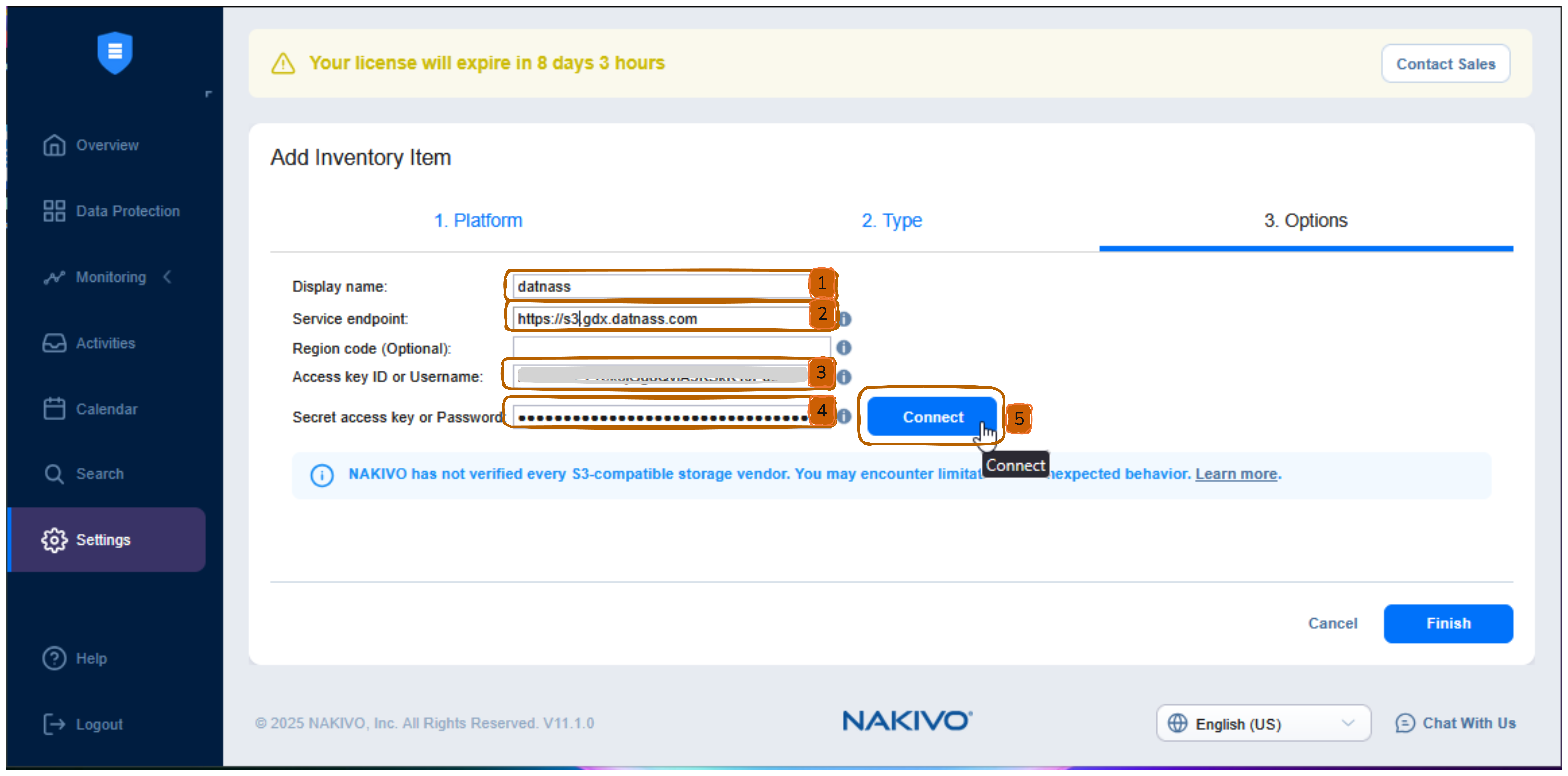 Add Inventory Item - Options