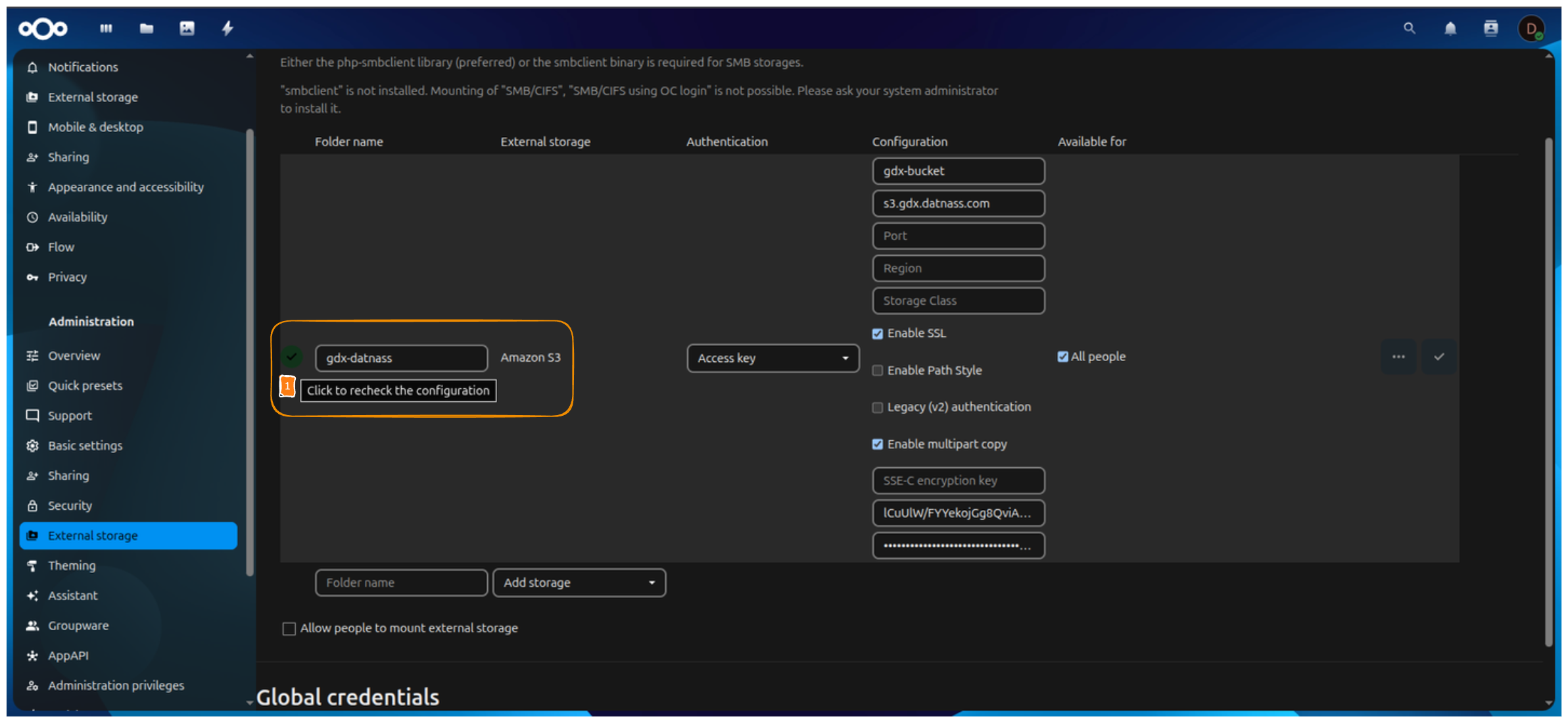 Storage Connected Successfully