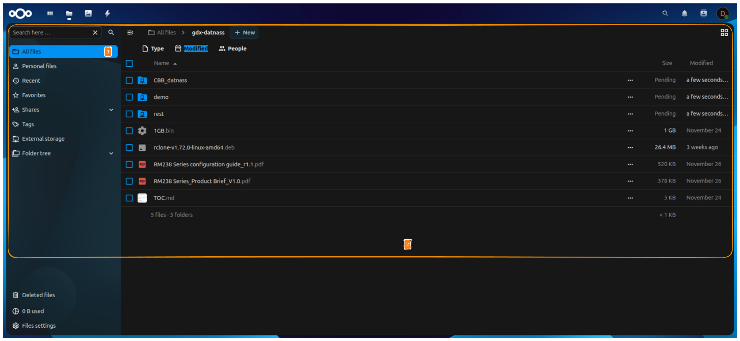 View Storage Contents